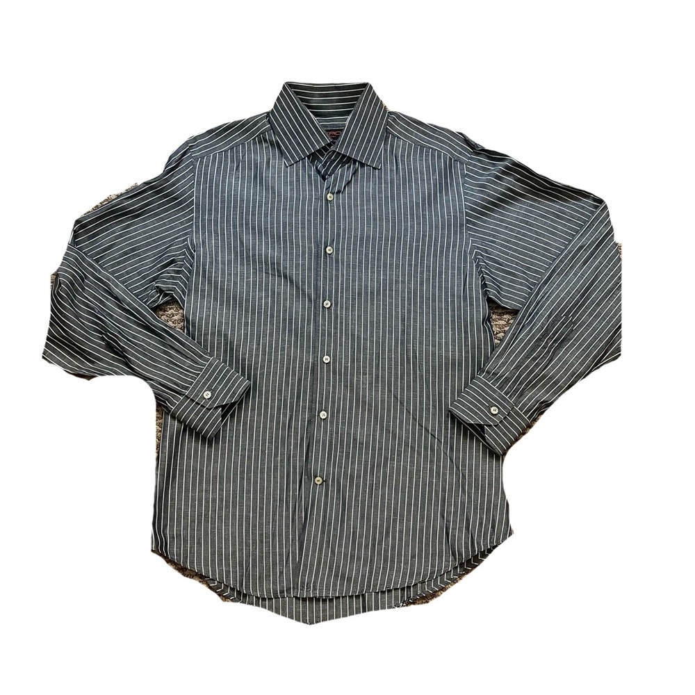 Etro grey and White Striped Men's Shirt
